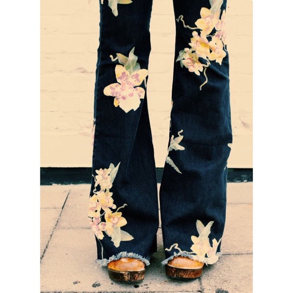 free people floral bali flare jeans - Picture 3 of 3